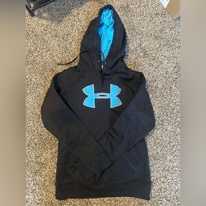 Under Armour Black Hoodie with Teal Accents